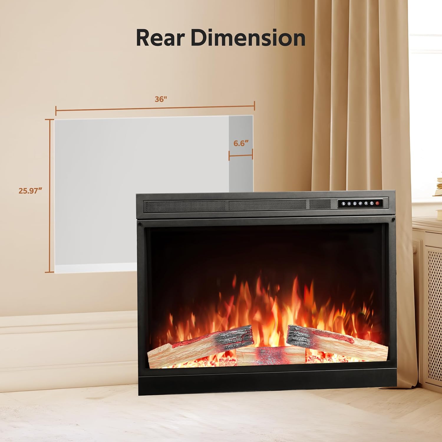 Xbeauty 36 Inch Electric Fireplace Insert with Remote Control 1