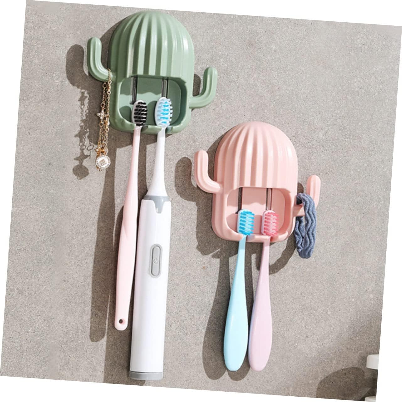 ABOOFAN 4pcs Cactus Toothbrush Holder Set 1