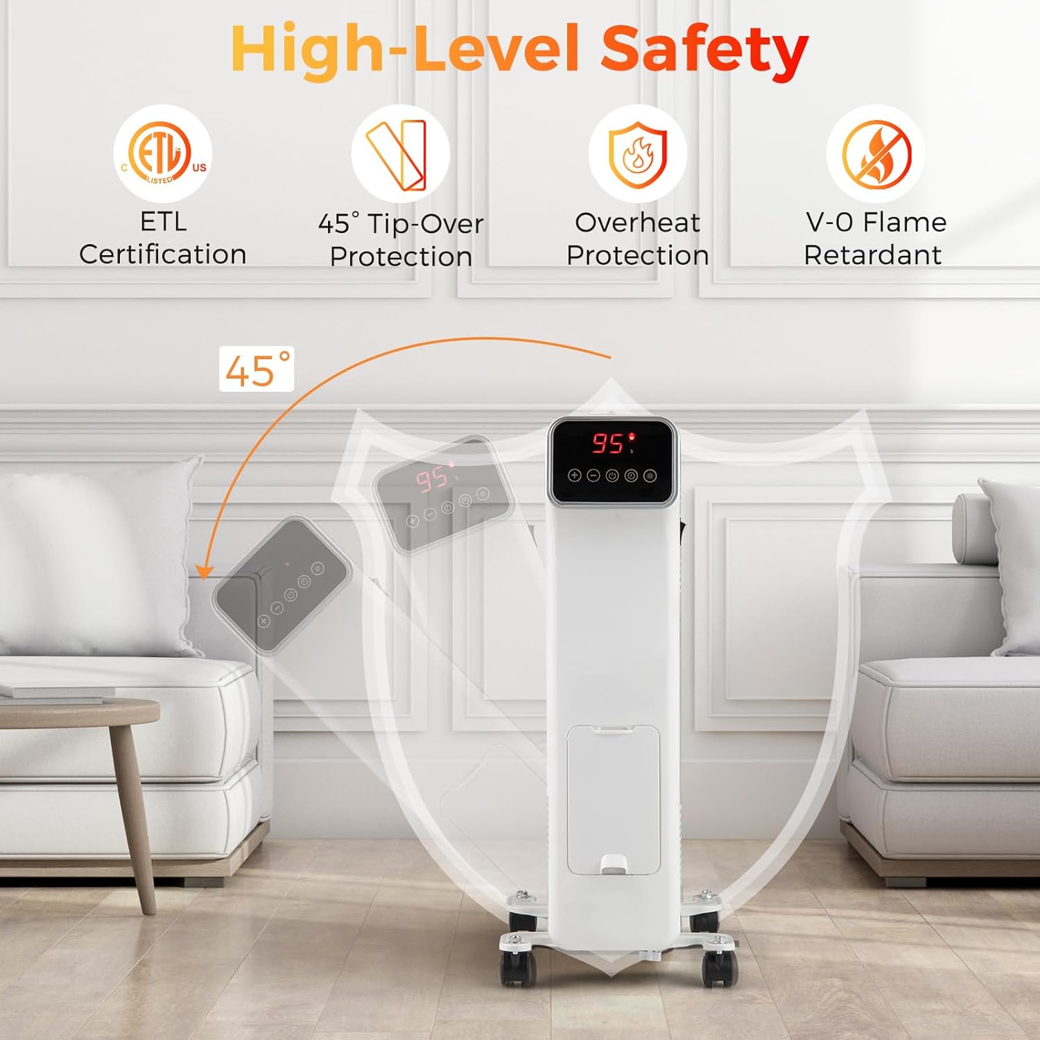 Tangkula 1500W Oil Filled Radiator Heater with Remote and 3 Modes