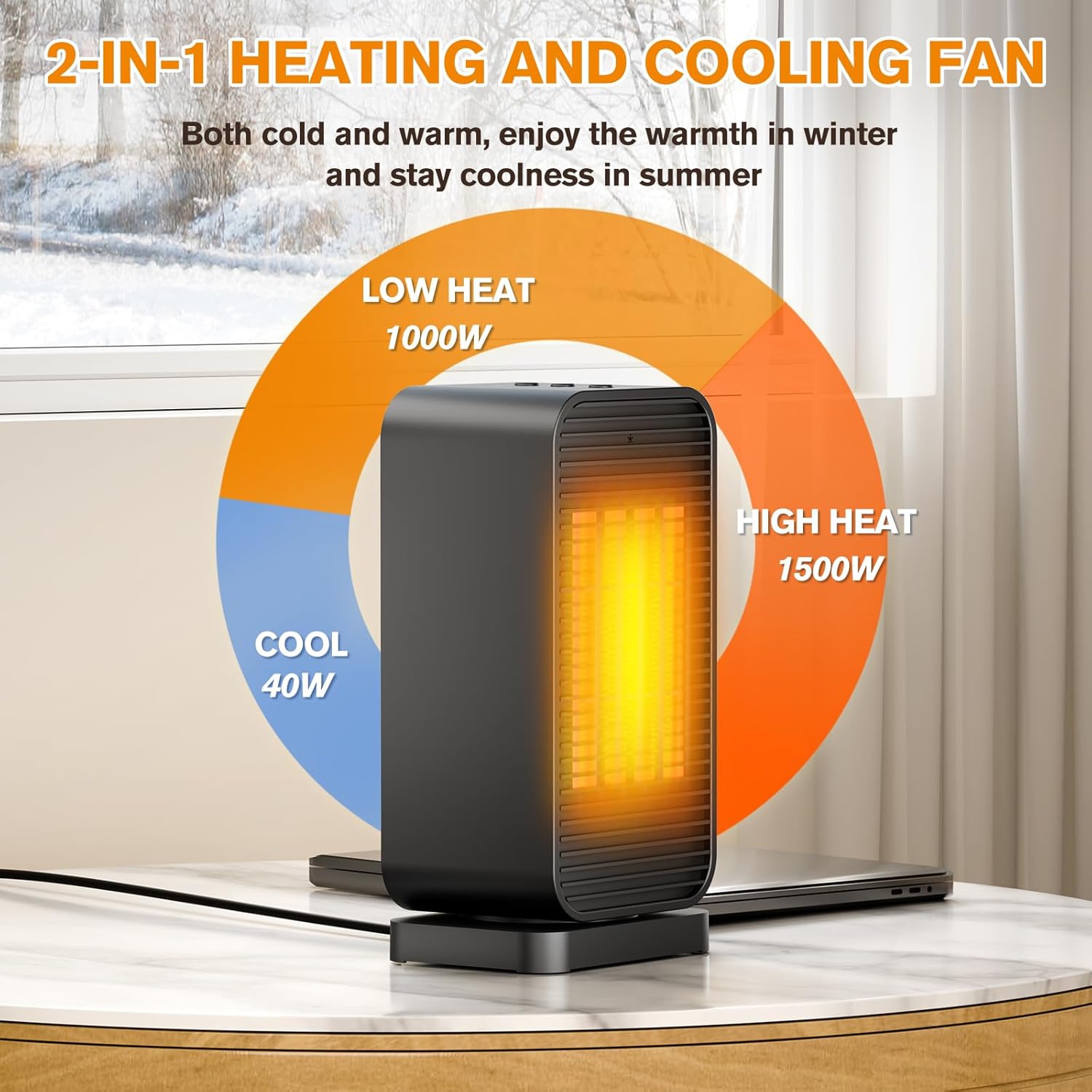 Flowbreeze 2-in-1 Heater Fan with Remote