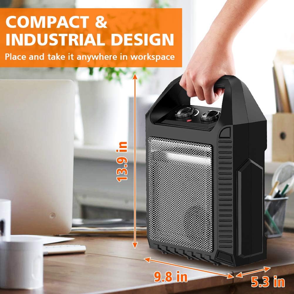 LifePlus 1500W Electric Space Heater with 3 Heat Modes and Fan