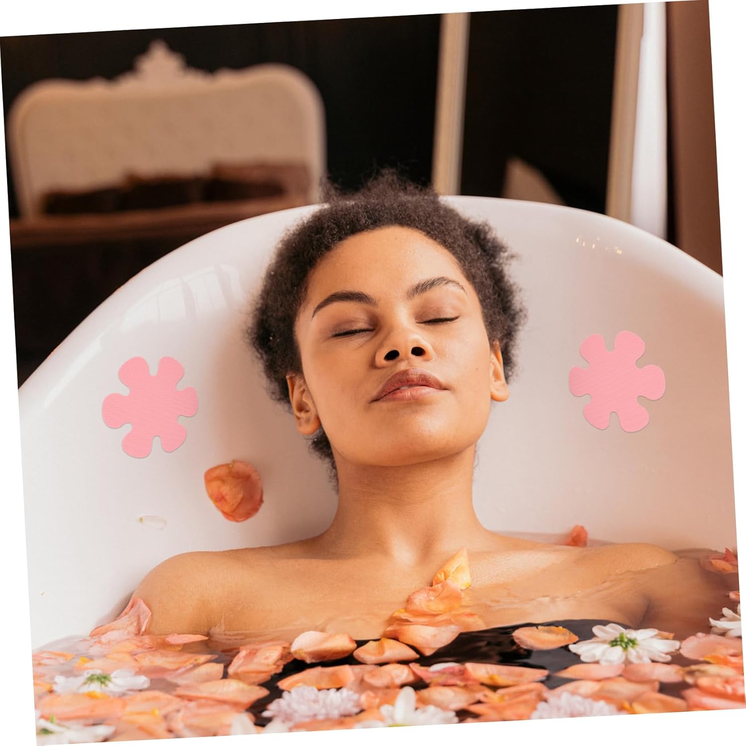 Non Slip Bathtub Stickers with Scraper - Snowflake Design