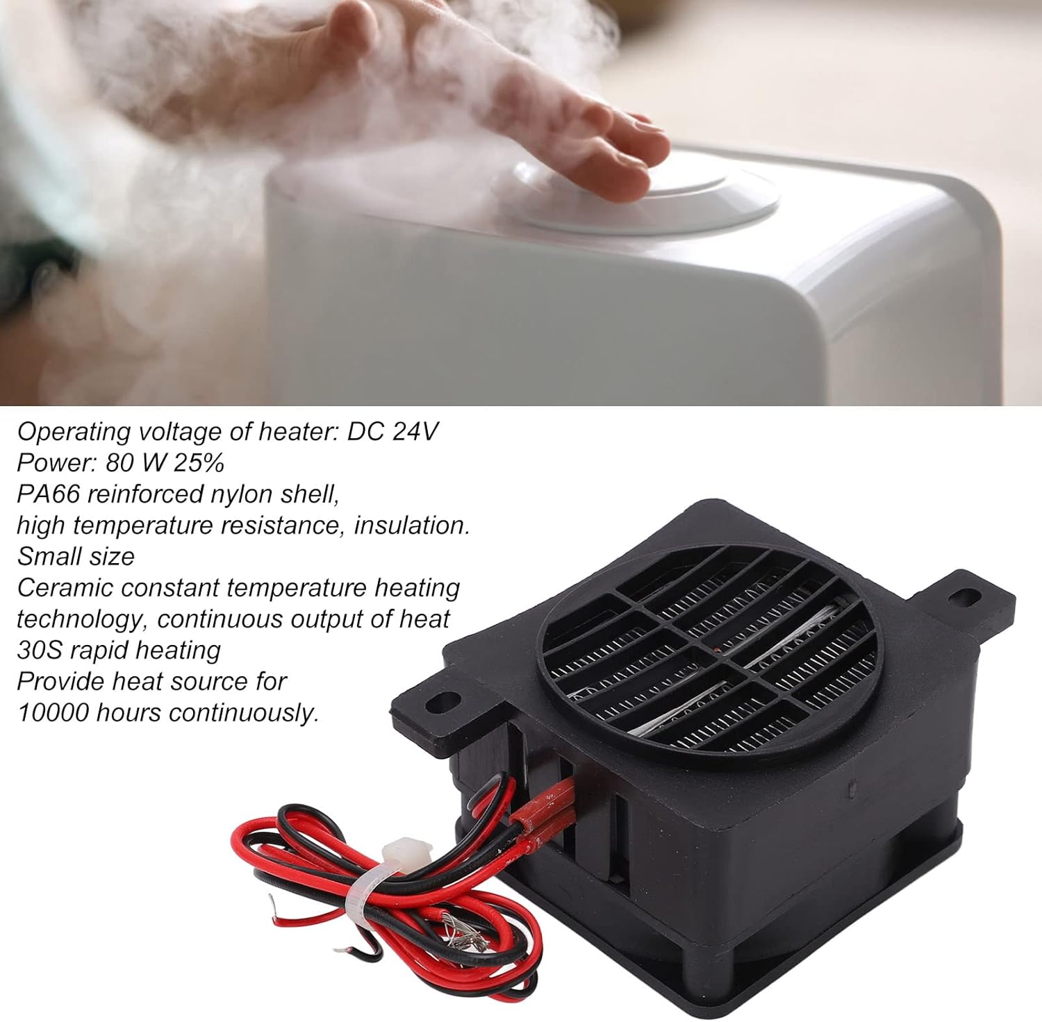 Tyenaza PTC Car Fan Heater 80W 24V Fast Heating