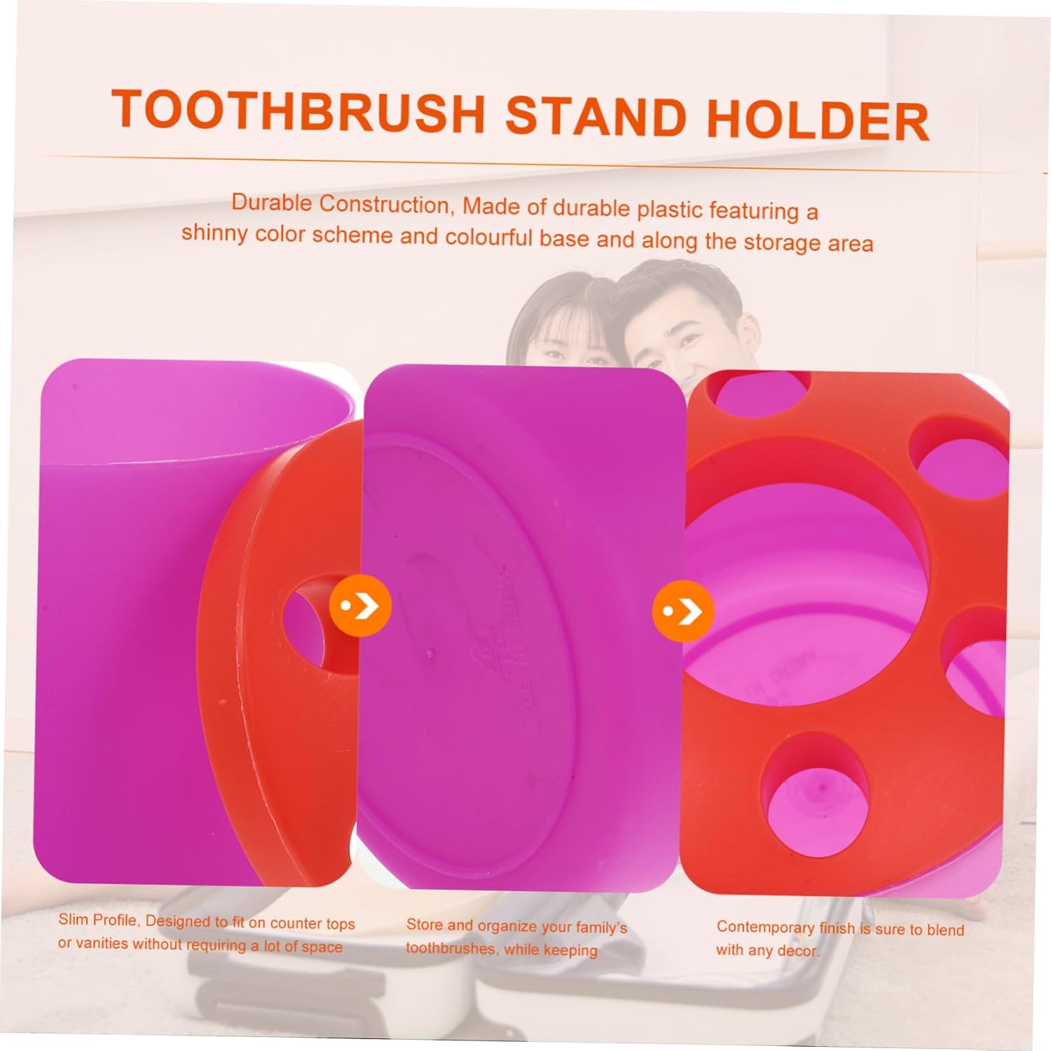LIFKOME Large Plastic Toothbrush Organizer Stand