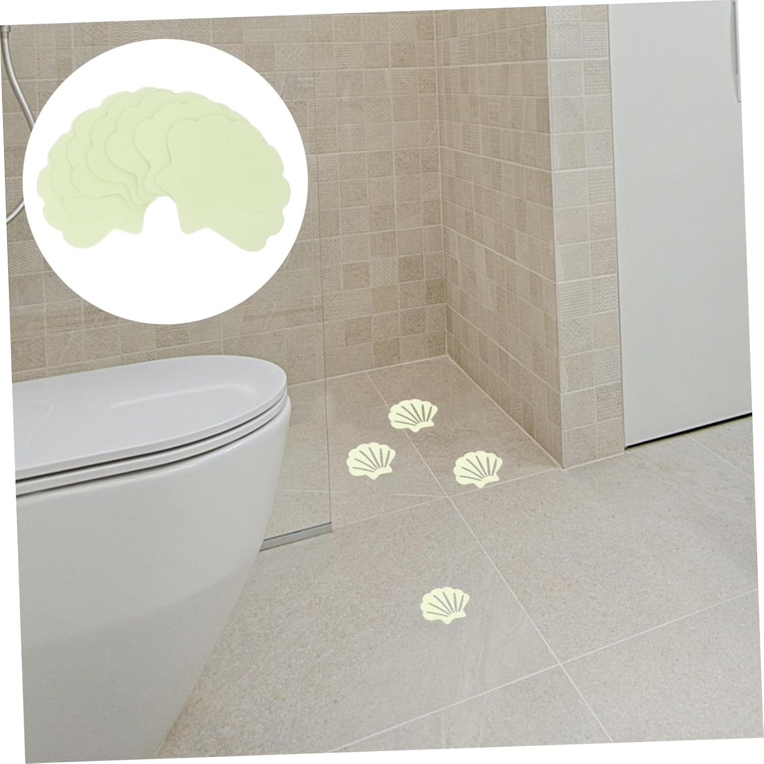 GLEAVI 30Pcs Shell Shaped Non Slip Shower Stickers