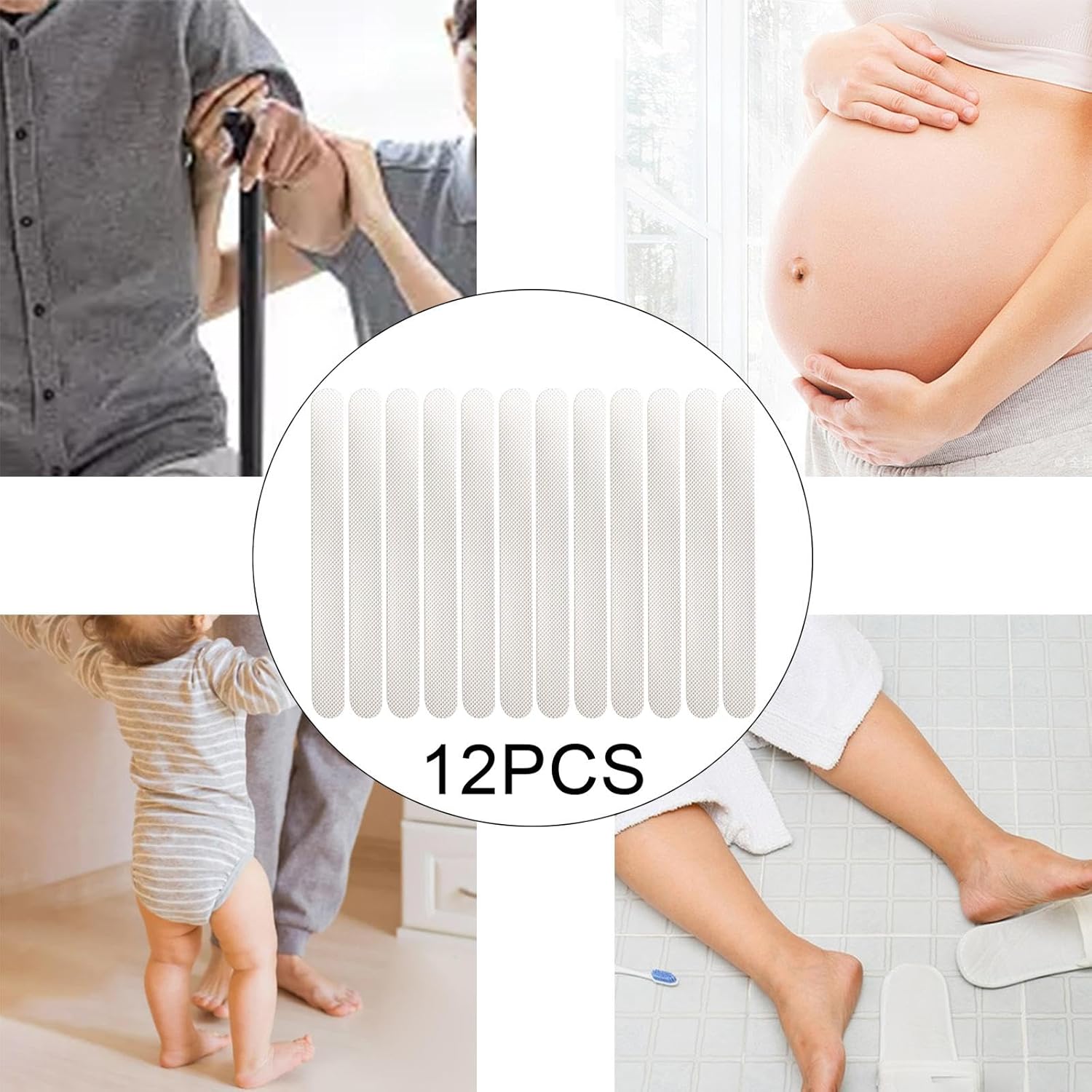 12x Bathtub Non-Slip Stickers for Safety and Traction