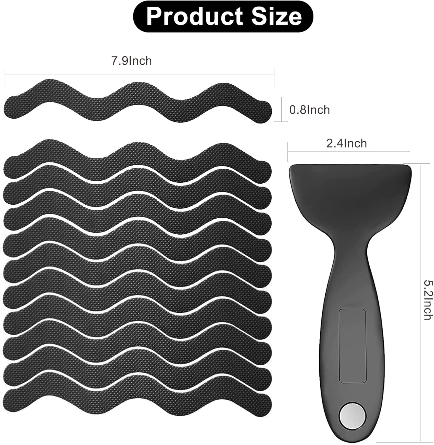 Ding Xi Bathroom Tub Non-Slip Stickers 24 Pack with Silicone Scraper