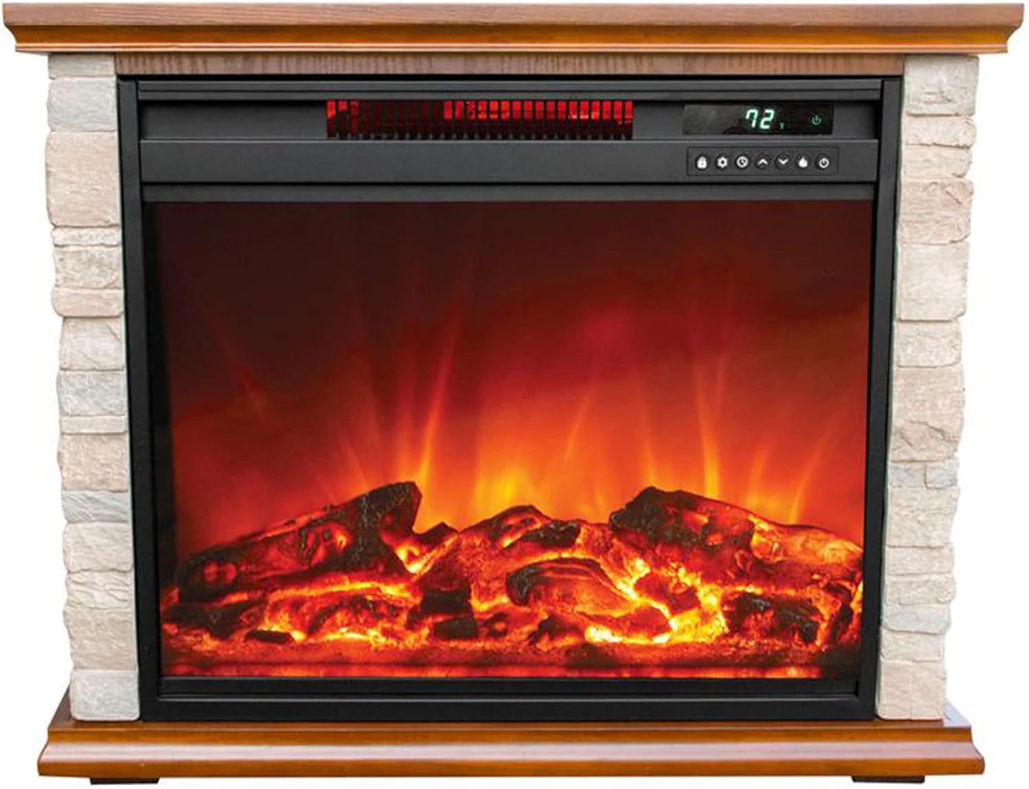 LifeSmart Global Electric Fireplace with 3 Heat Elements