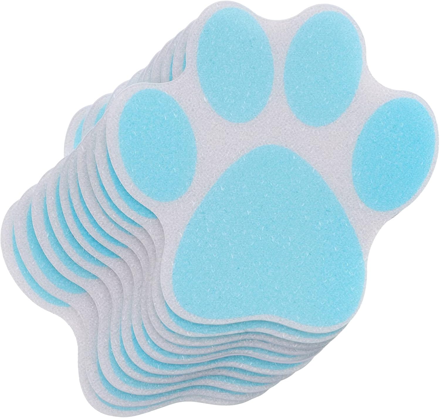 Mipcase Anti-Slip Shower Stickers 10pcs Blue Paw Print Decals