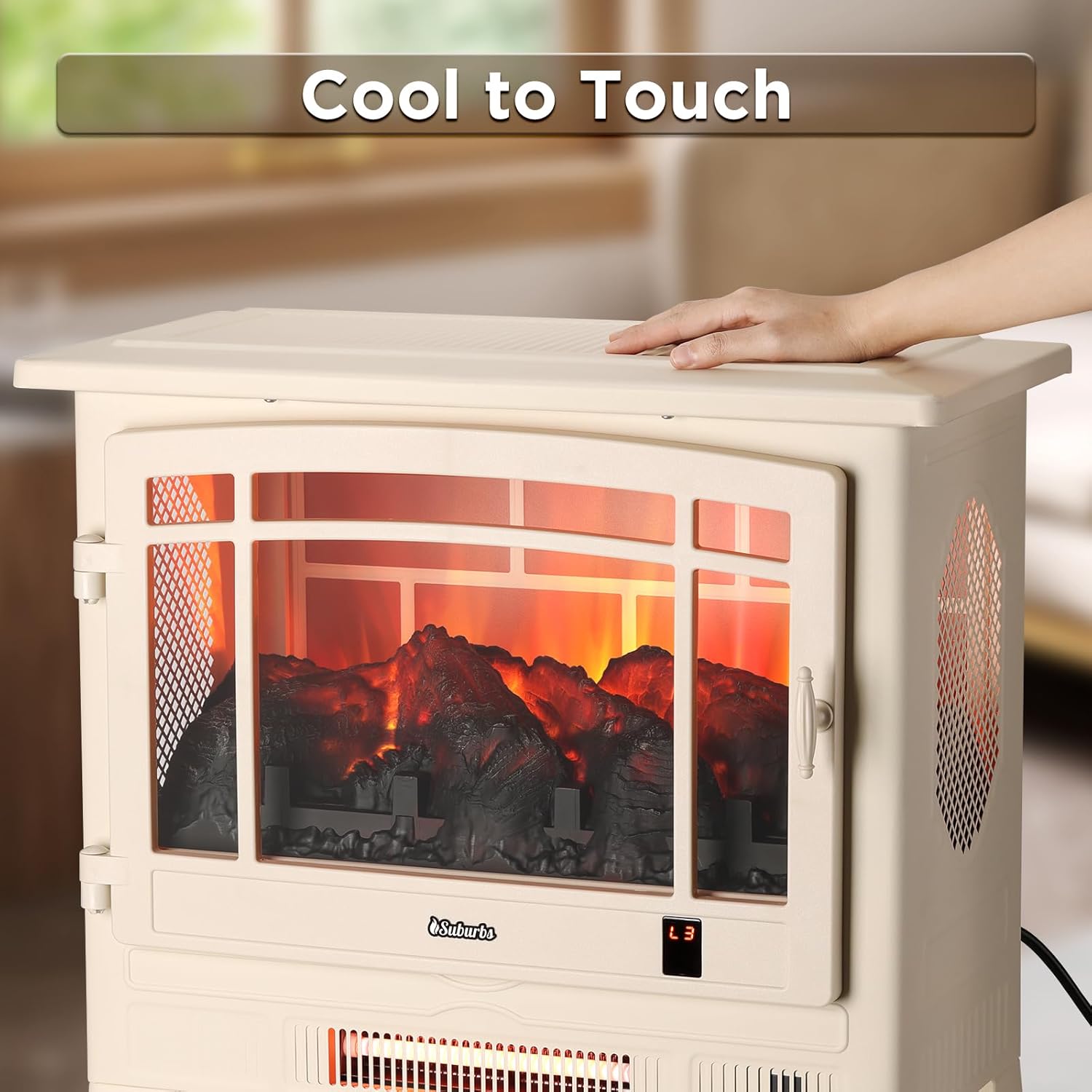 TURBRO TS25 Electric Fireplace with WiFi and Crackling Sound