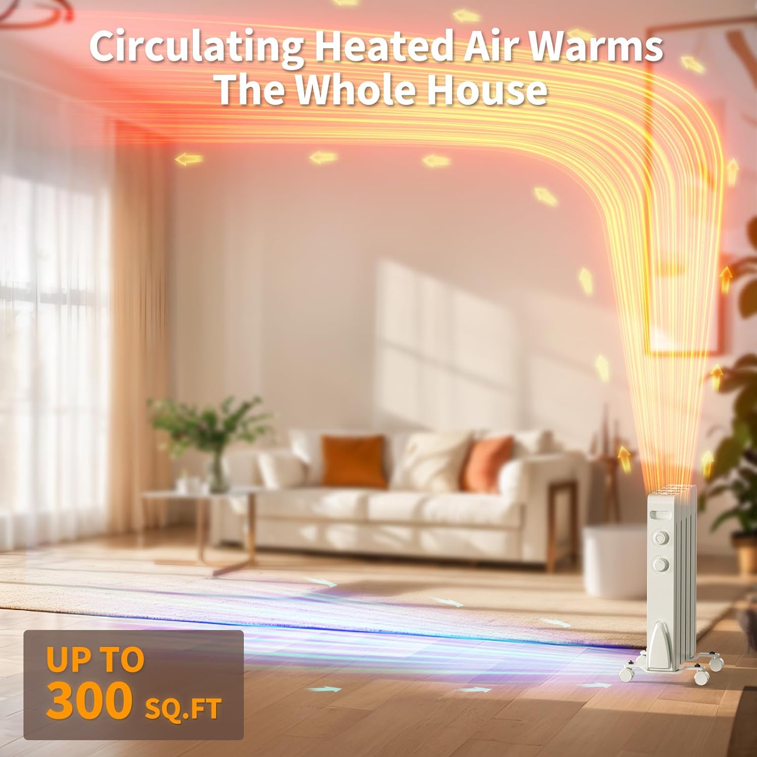 1500W Electric Wall Panel Heater With Adjustable Thermostat