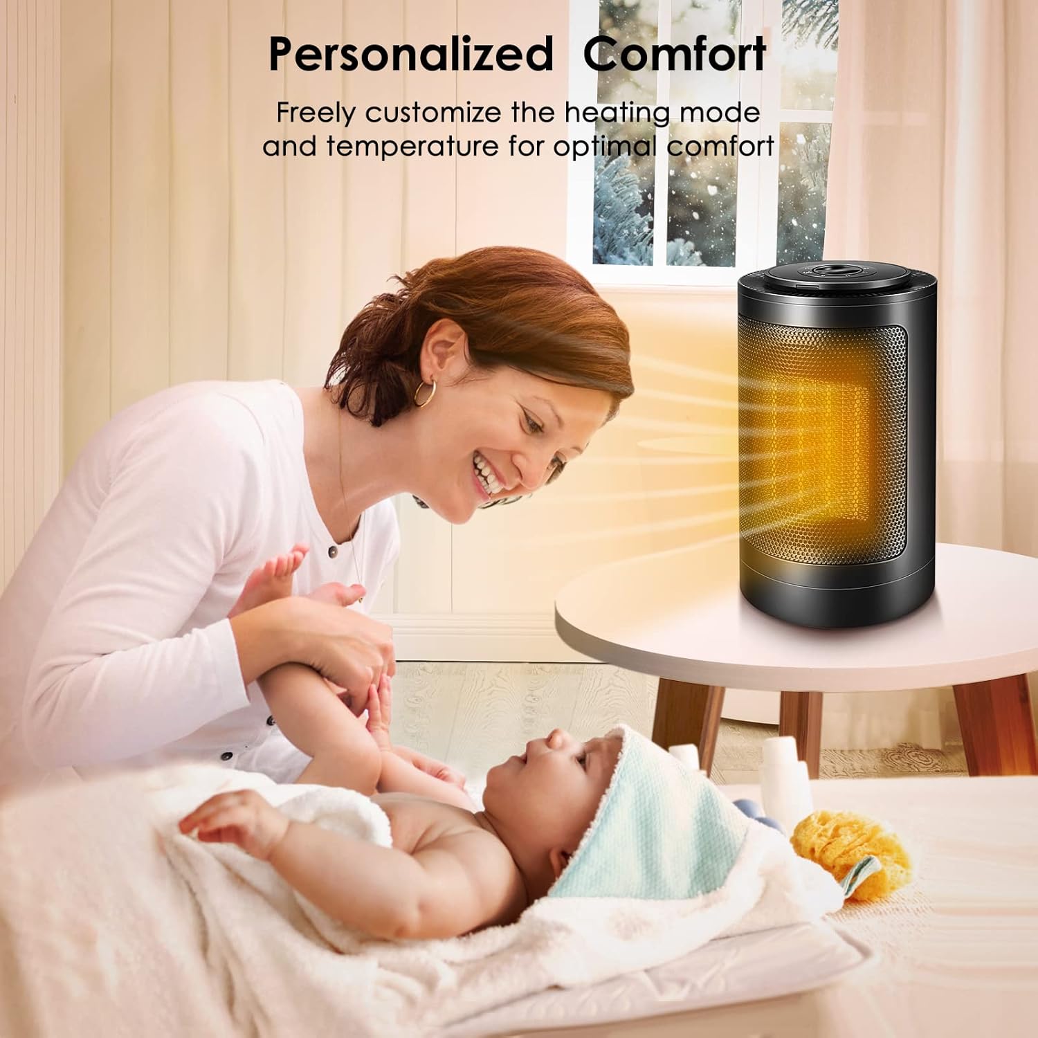 Katouigb Fane Brivennor Electric Space Heater 750W Black