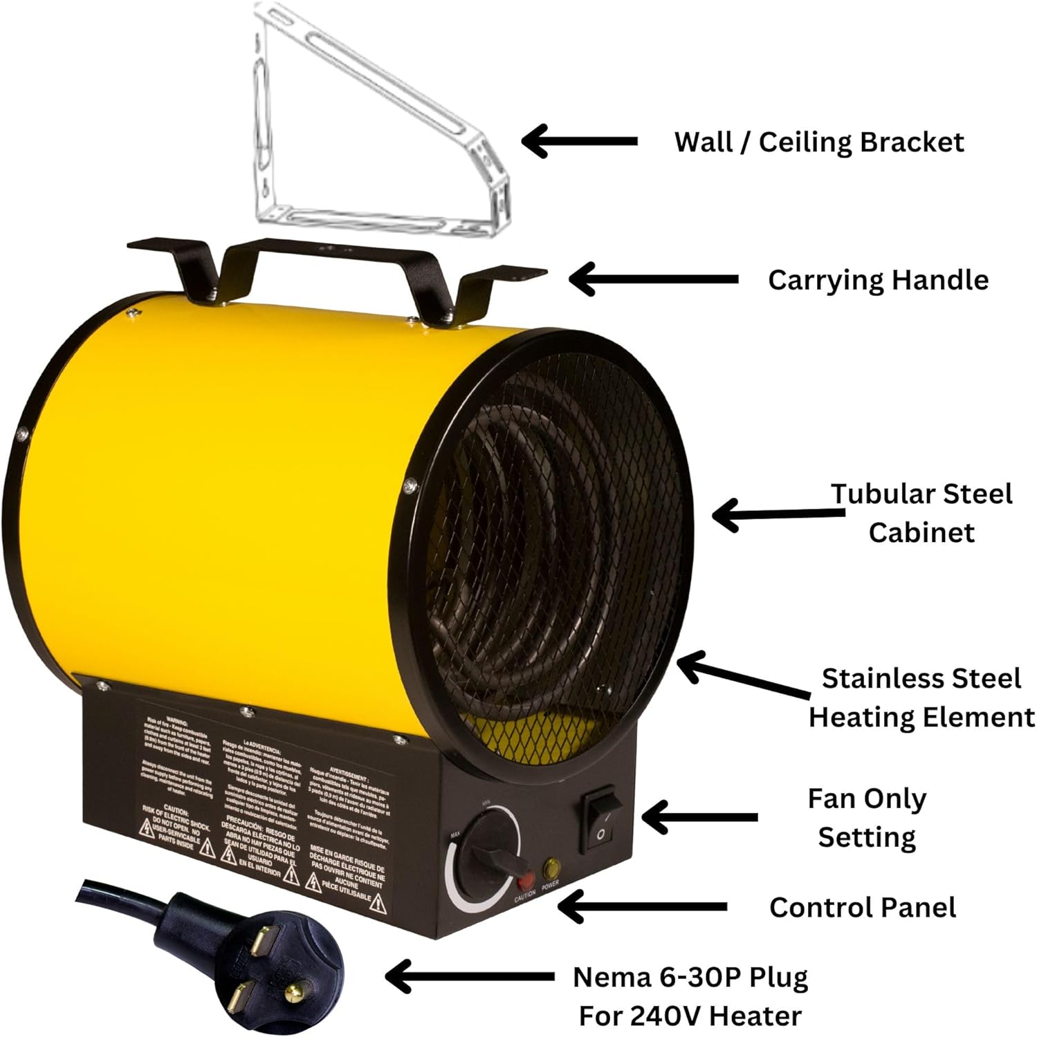 Dura Heat EUH5000 Electric Forced Air Heater 16400 Btu Yellow 1