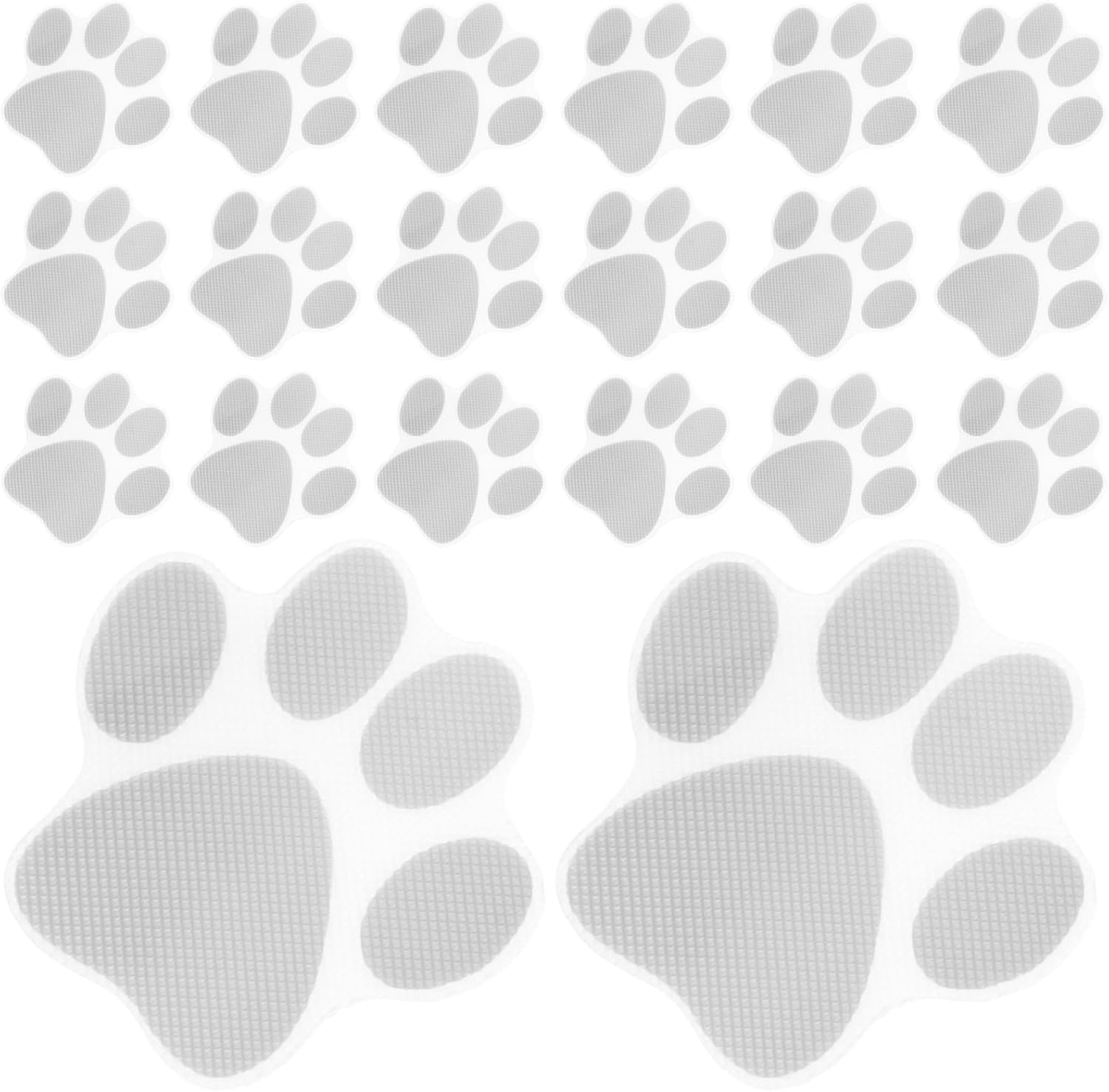 20 Pcs Non-Slip Bathtub Stickers with Grey Paw Prints