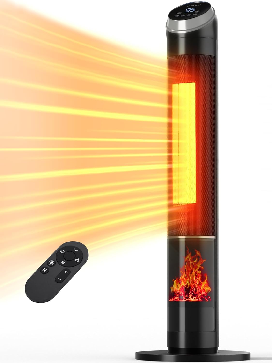 Uthfy 38 Electric Space Heater with Flame and Remote Control
