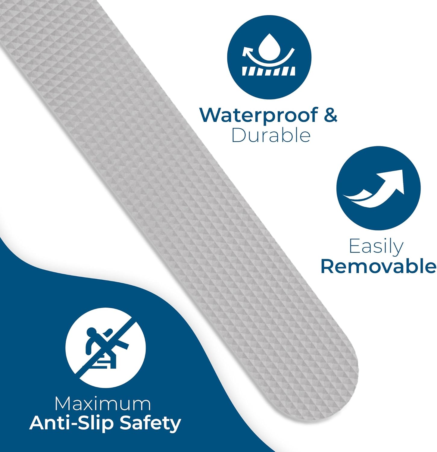 Homergy Non-Slip Bathtub Stickers 24PCS Grey
