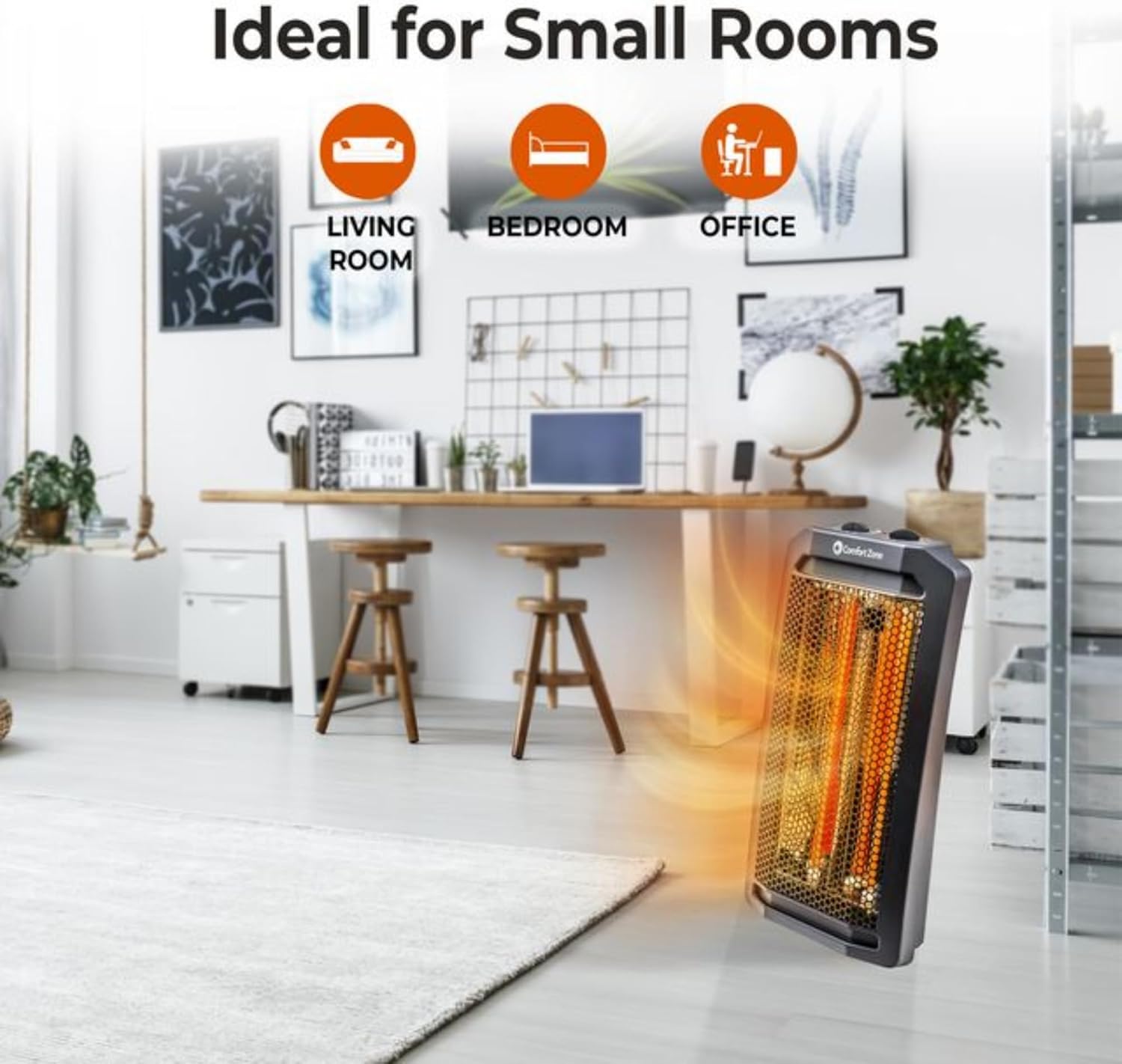 Comfort Zone Quartz Tower Heater with 2 Settings