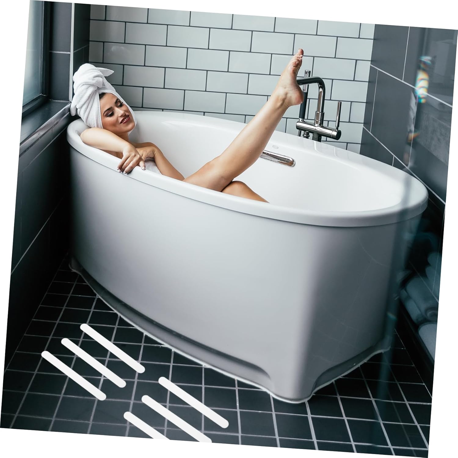 1set - Transparent Bathtub Stickers Non-Skid Decals for Stairs Pools Ladders