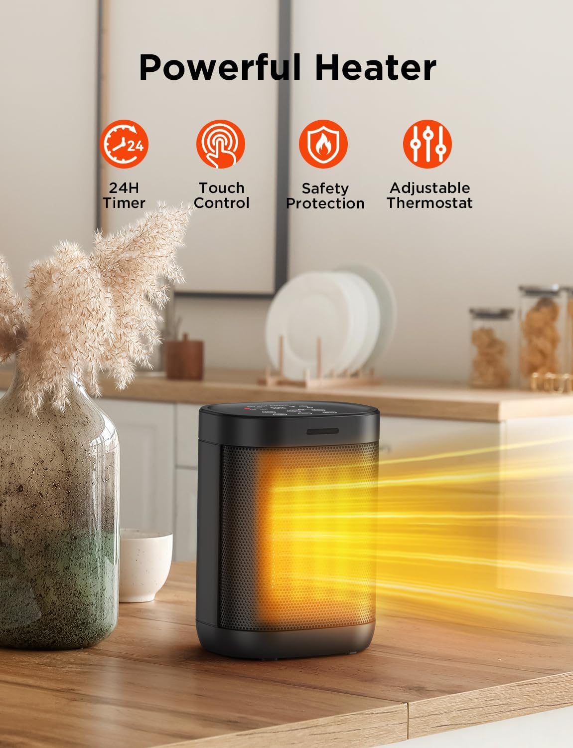 Chikit 1500W Electric Space Heater with 2S Fast Heating