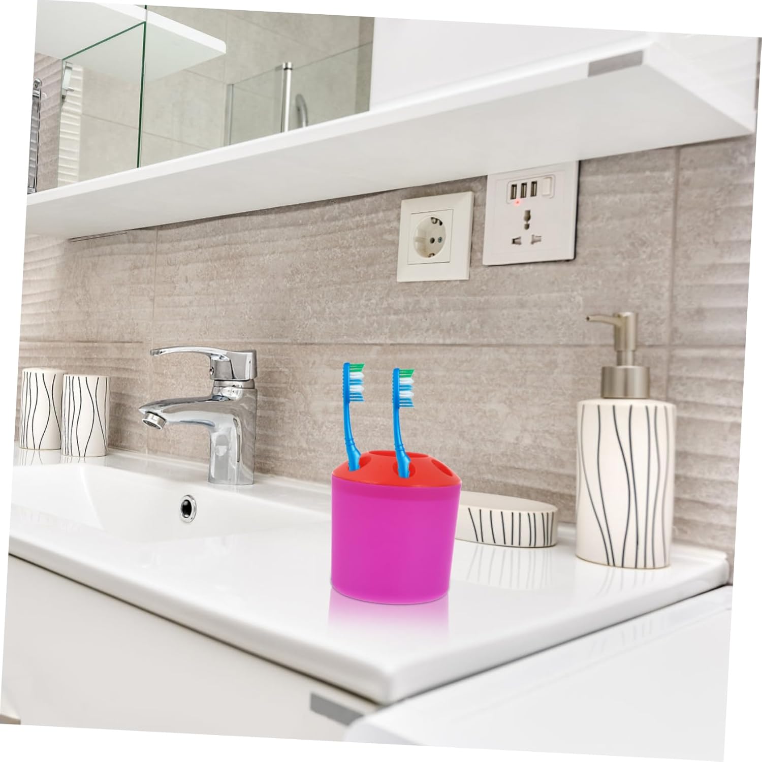 Ciieeo Toothbrush Holder with Toothpaste Storage