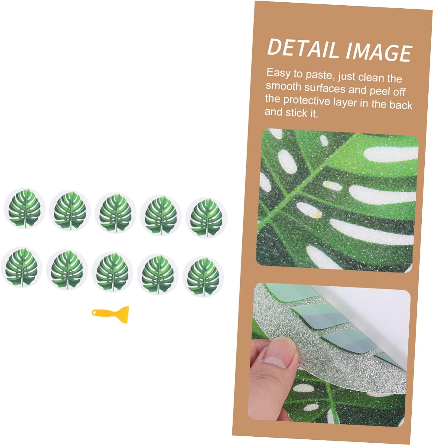 TOPPERFUN Leaf-Shaped Anti-Slip Bath Tub Stickers