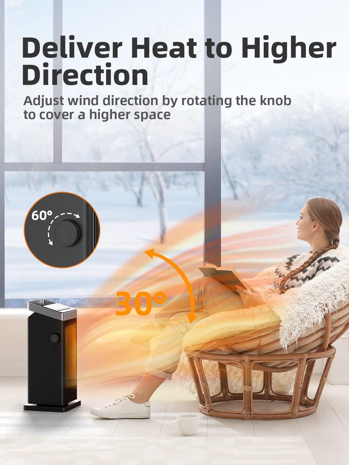 BREEZOME 1500W Fast Heating Space Heater with Remote Control 1