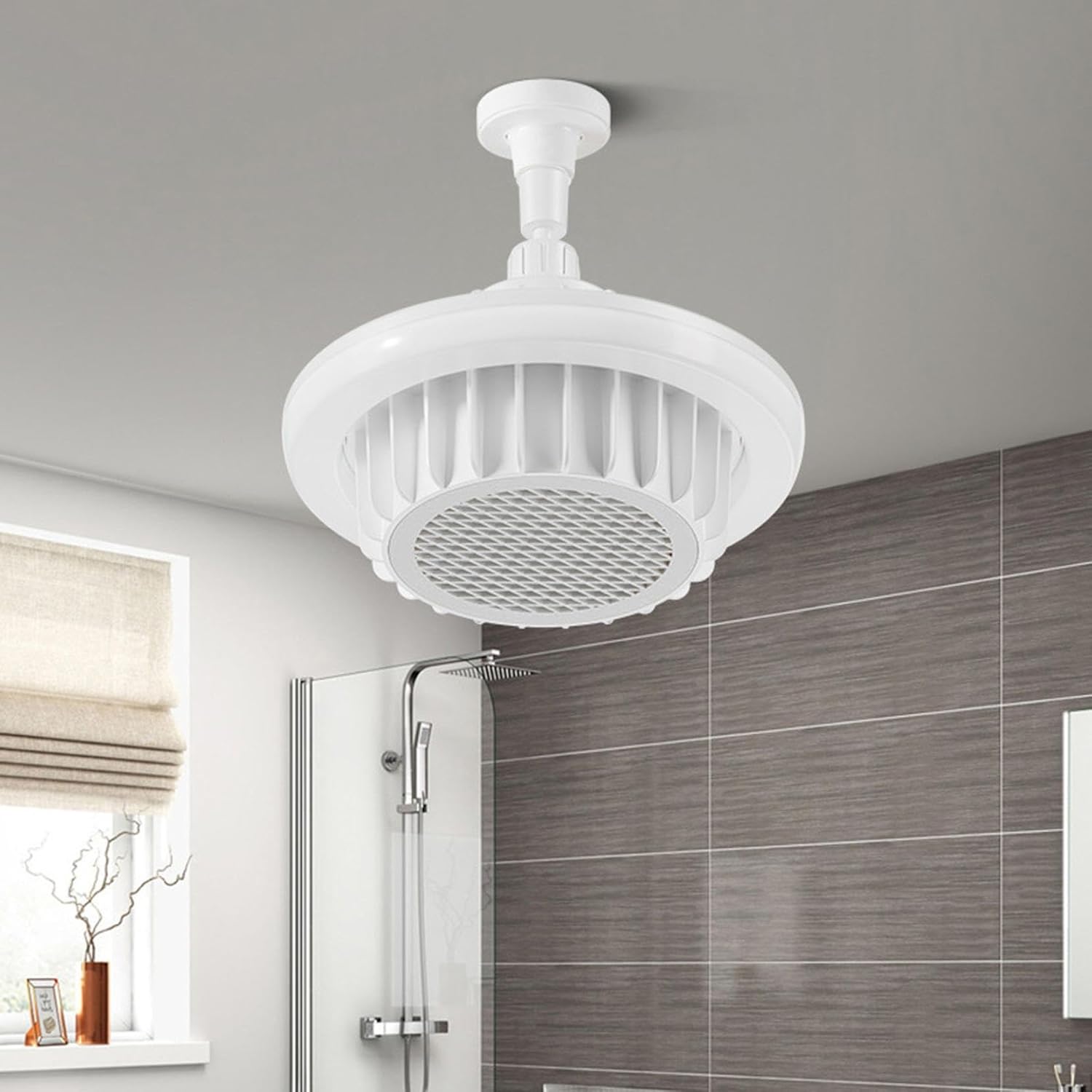 Ceiling Heater Fan Light with Remote Control 600W White 220V Bathroom Heater