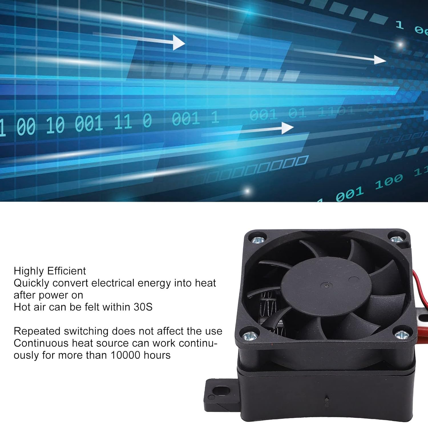 DAUERHAFT PTC Ceramic Fan Heater 12V 50W Compact Space Heater