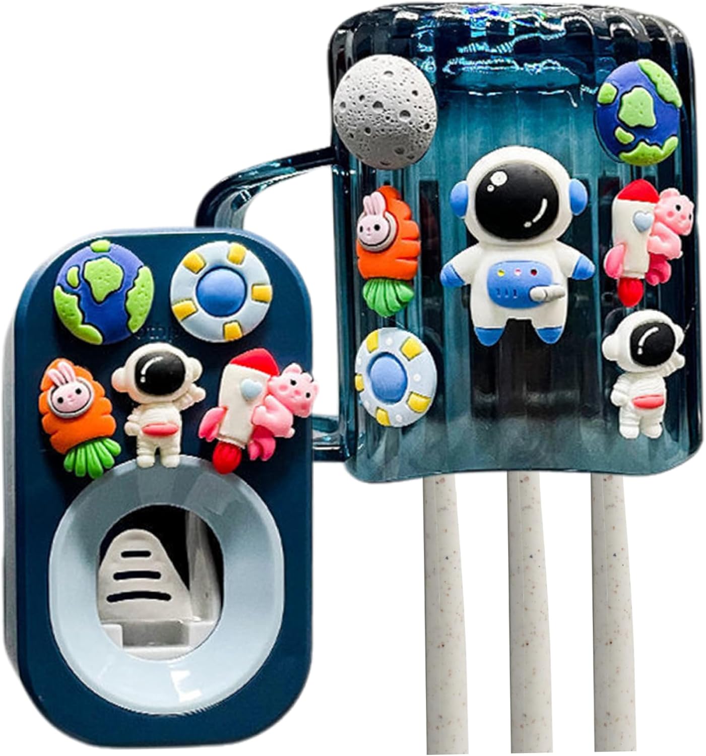 Meyrwoy Wall Toothbrush Holder with Cosmonaut Theme