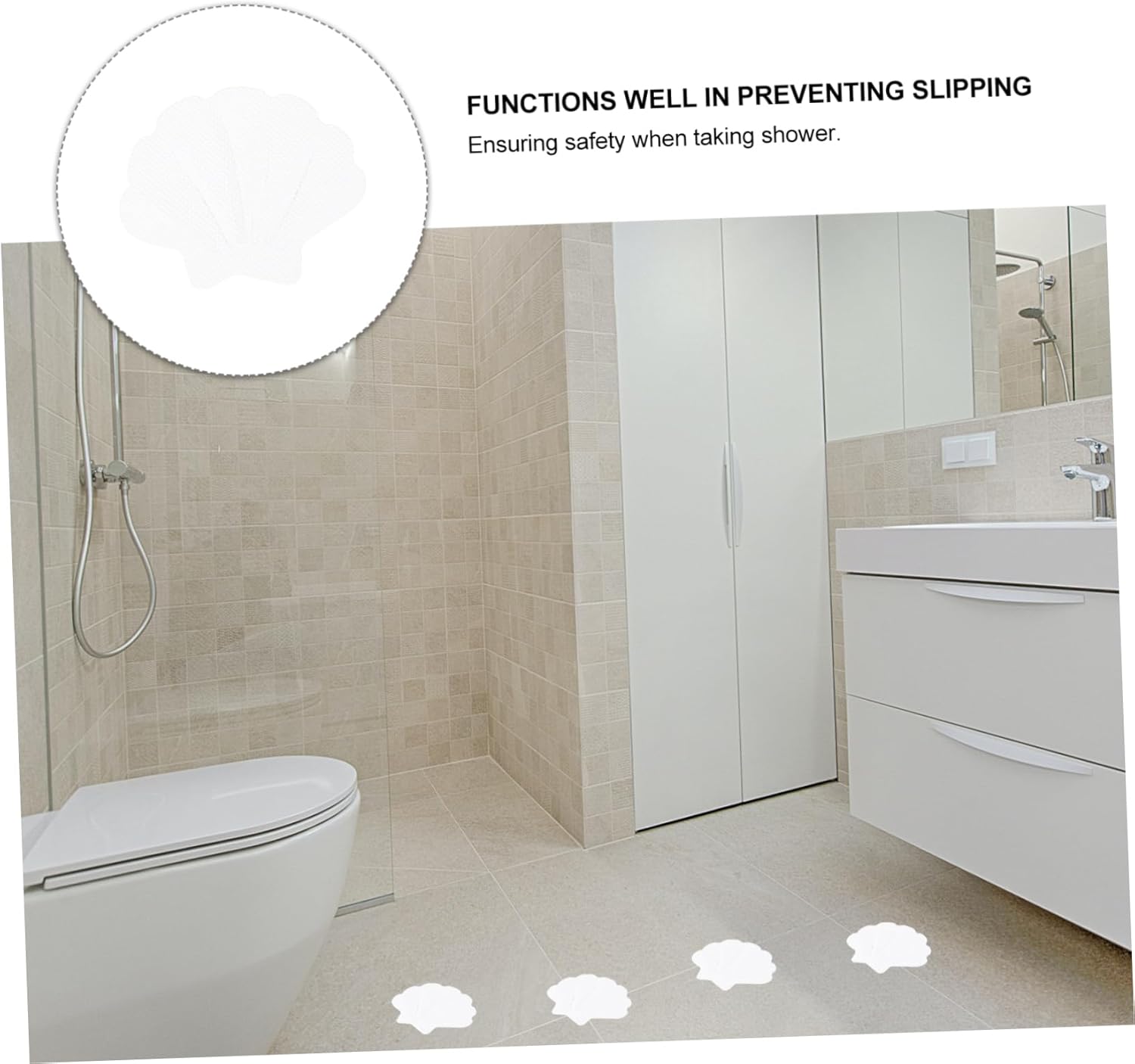 12PCS Sea Shell Non Slip Stickers for Bathroom Safety