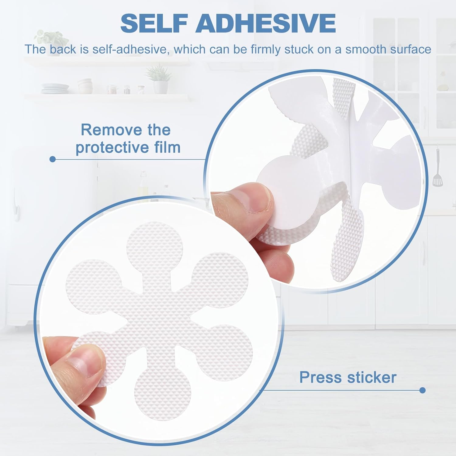 PATIKIL 12 Pcs Non-Slip Bathtub Stickers White Snowflake Shape