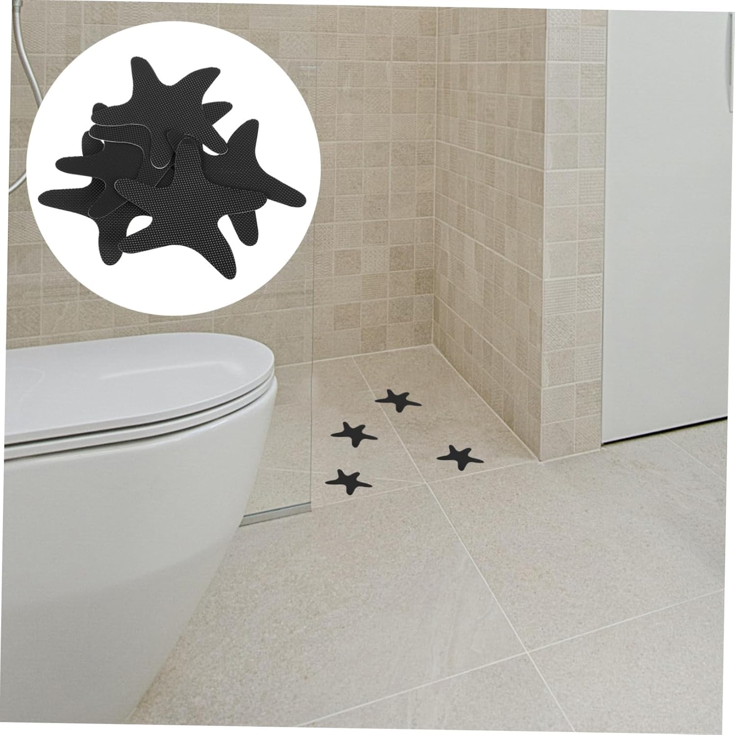 Kisangel 6pcs Sea Star Non-Slip Bath Stickers for Tub Safety