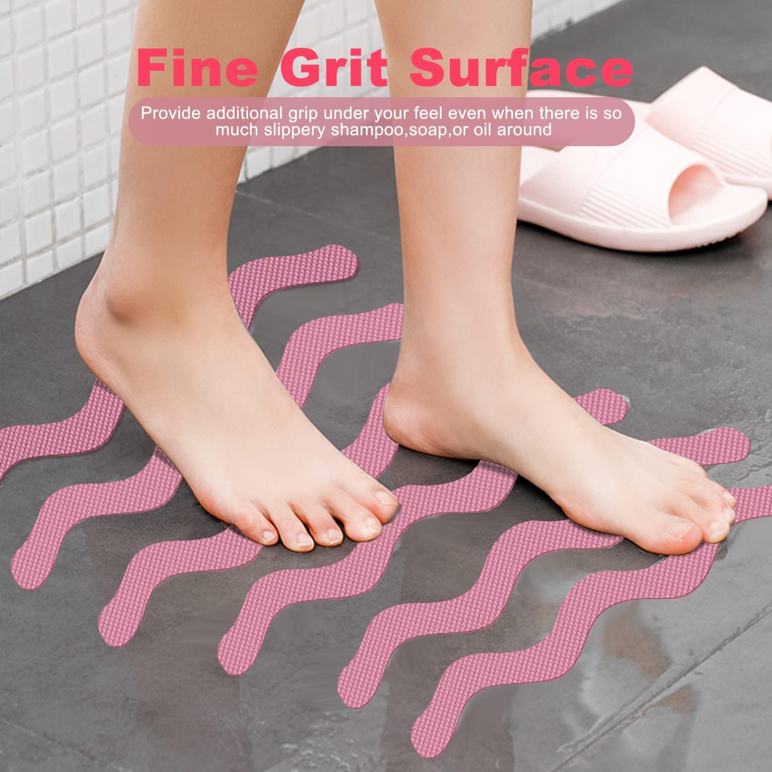 Ding Xi Anti-Slip Tub Stickers 24 Pack with Scraper
