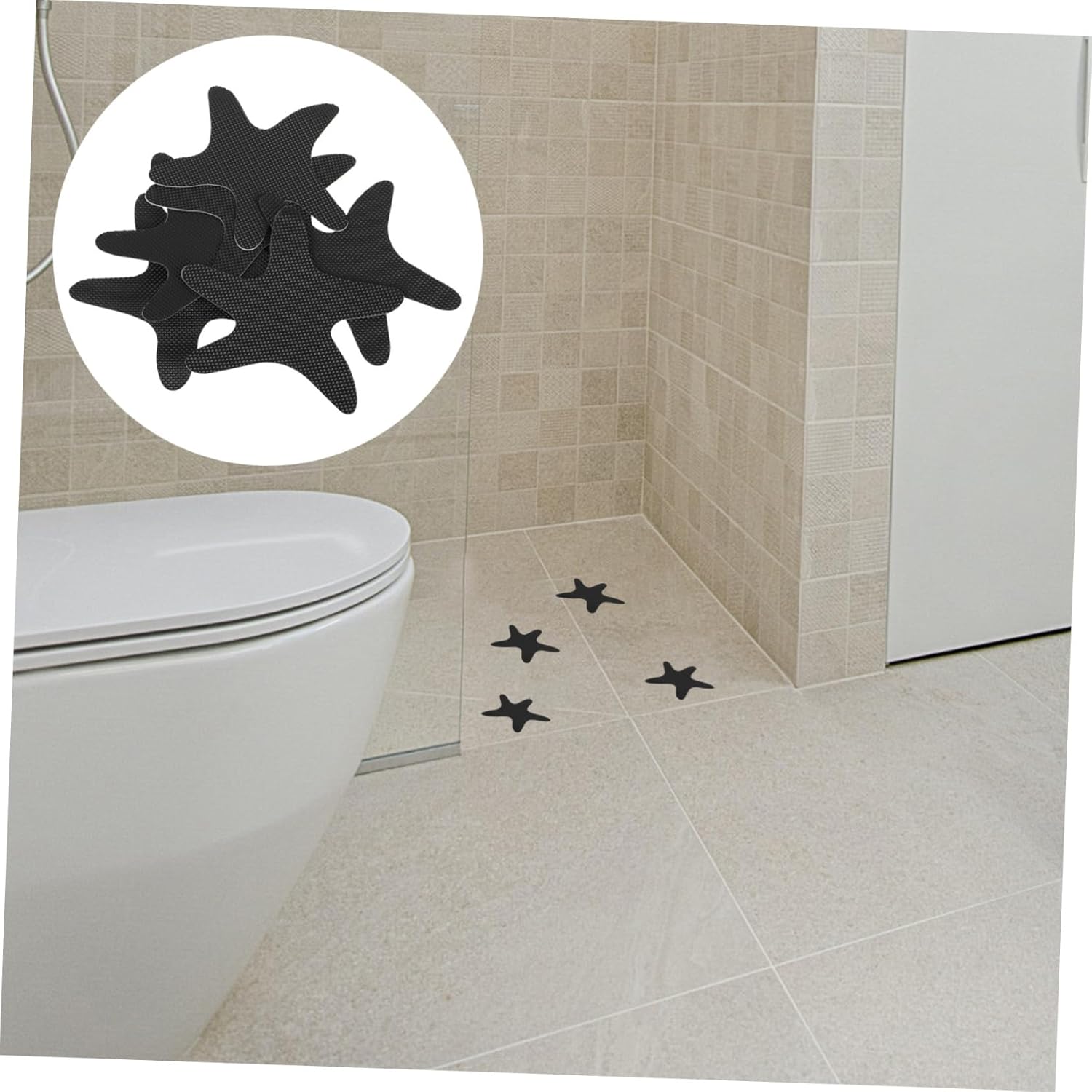 Hemoton 6pcs Non-Slip Sea Star Bath Stickers for Safe Shower Use