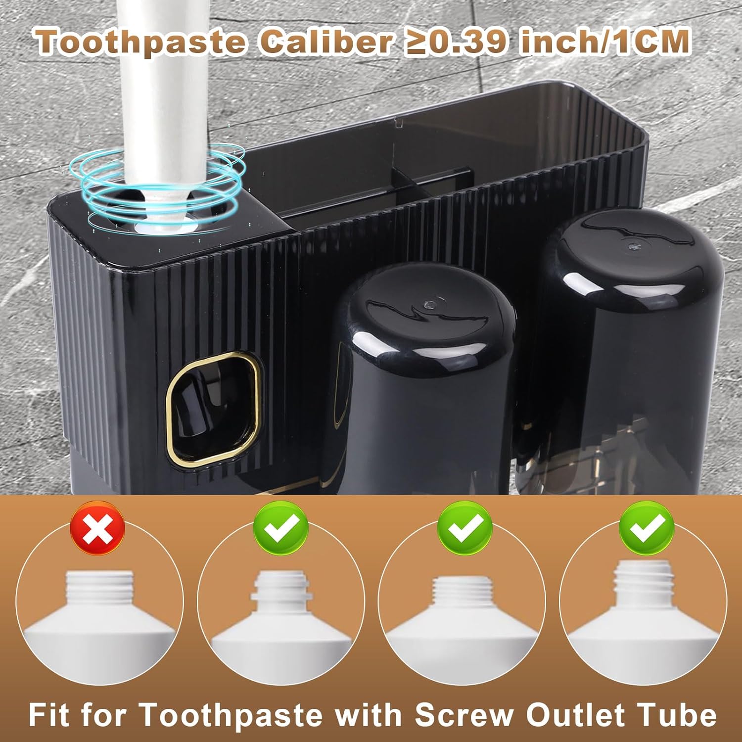 Tefola Toothbrush Bracket with Toothpaste Dispenser