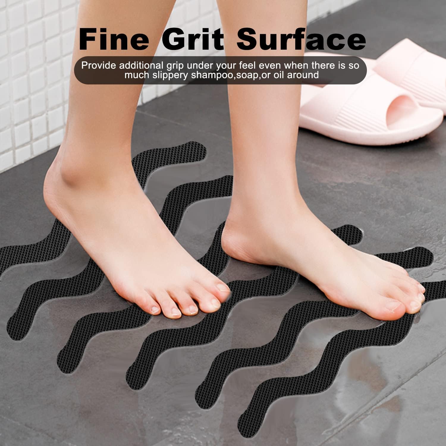 Ding Xi Bathroom Tub Non-Slip Stickers 24 Pack with Silicone Scraper