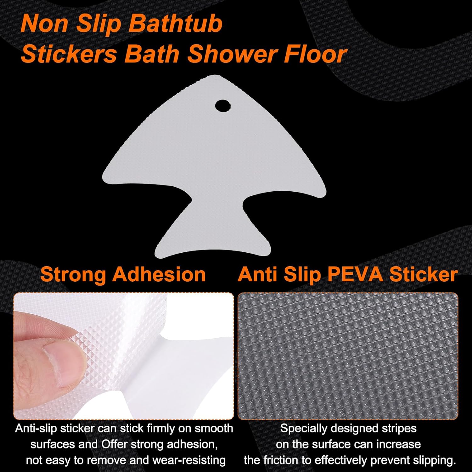 HARFINGTON 12pcs Fish Bathtub Stickers Set with Scraper