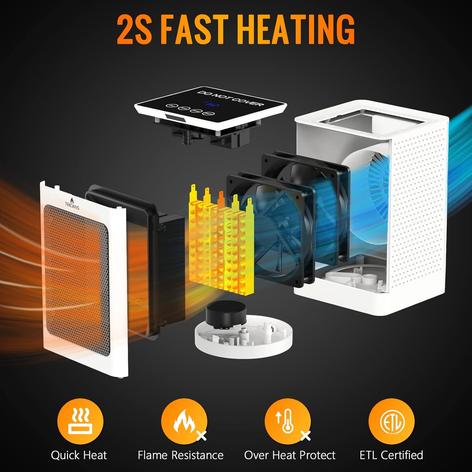 Feculs Official Electric Heater with Oscillation and Remote Control