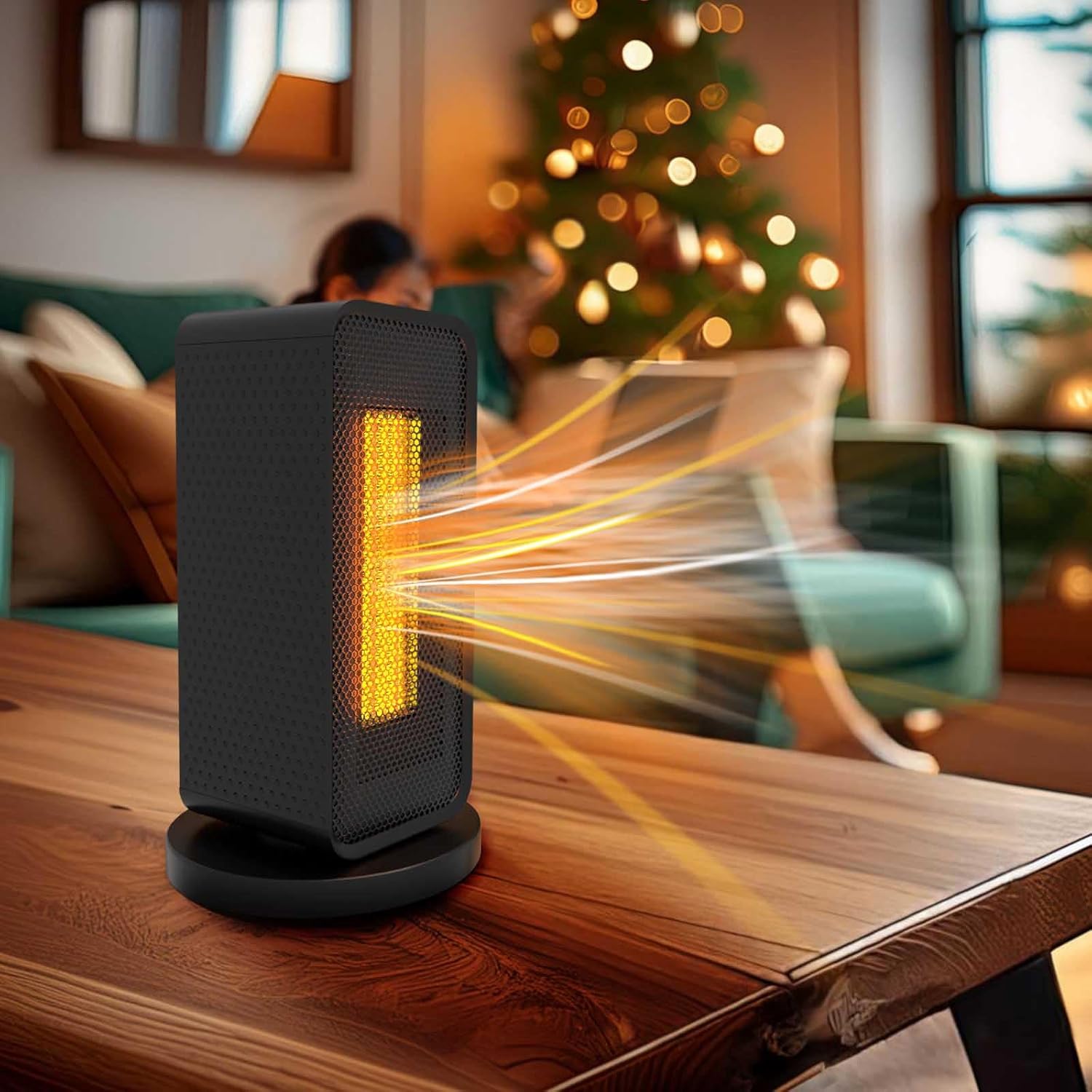 G-WILL Electric Fan Heater with 90 Oscillation 6 Modes 6001200W Black