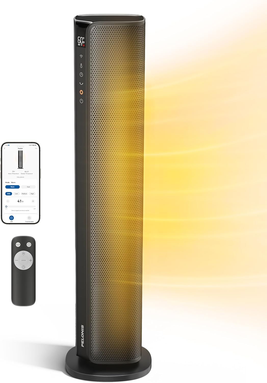 PELONIS Space Heater 30 Smart Electric with Thermostat and Voice Control