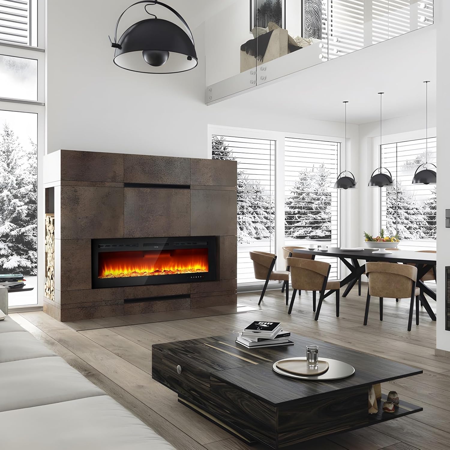 Takywep Electric Fireplace Heater with Remote Control