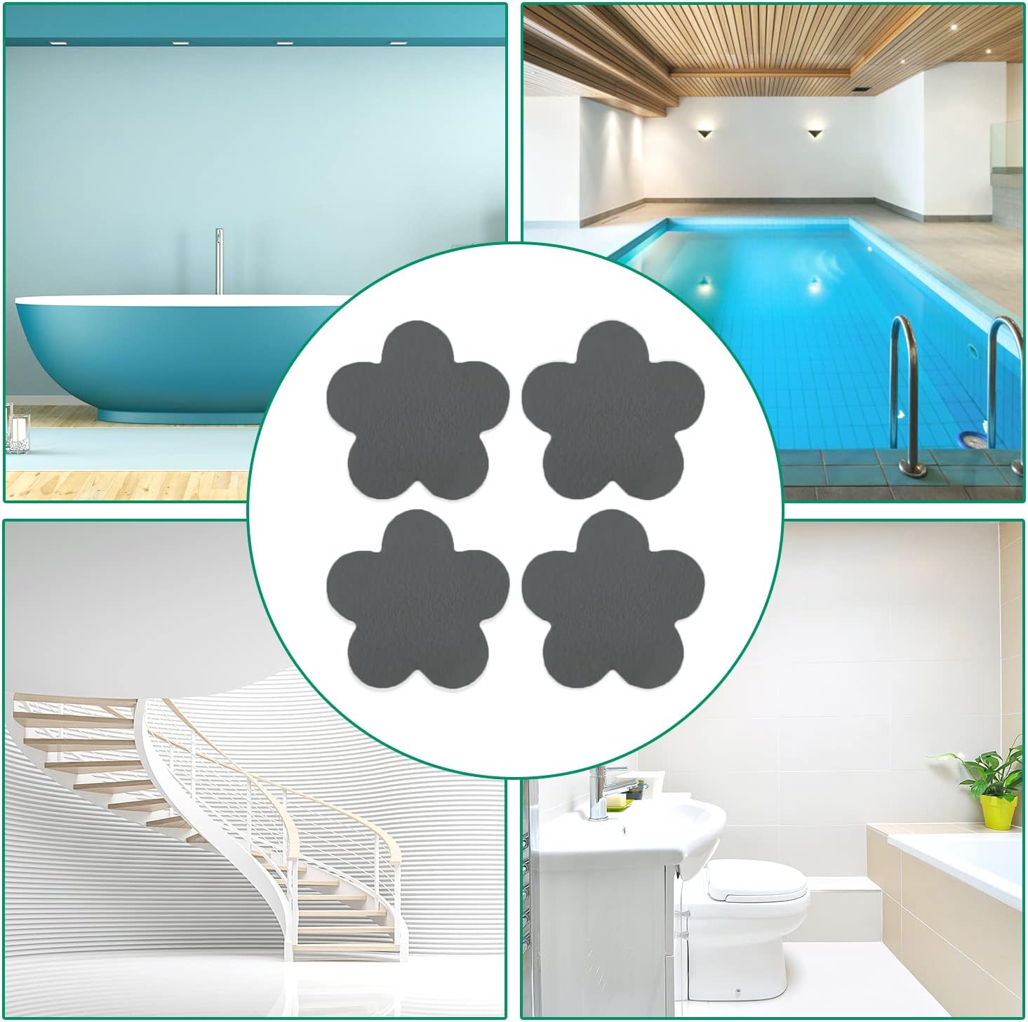 SlipStopper Non-Slip Bath Stickers 28PCS Grey