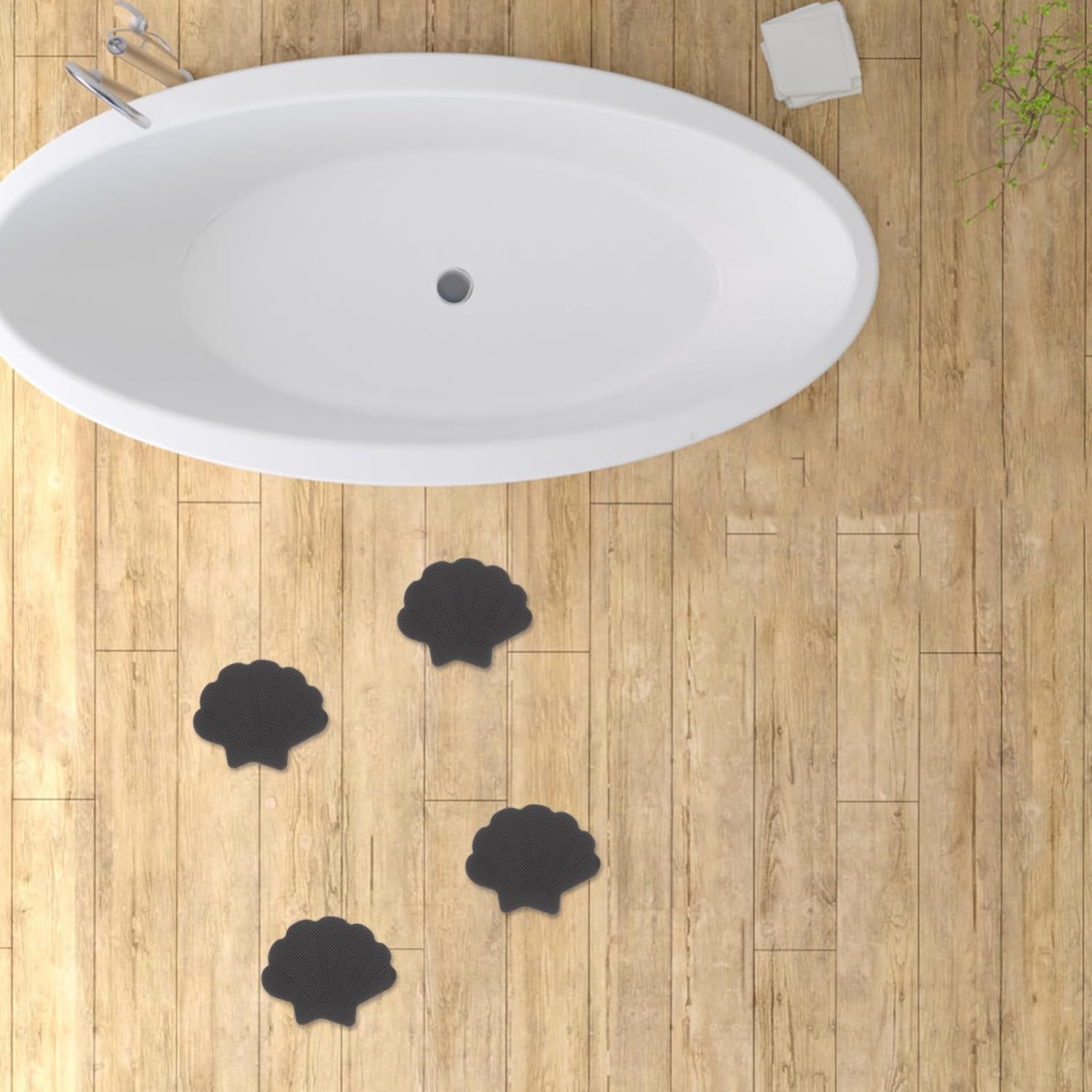WOONEKY Bathroom Anti-Slip Stickers Turtle Shell Design 12 Pack