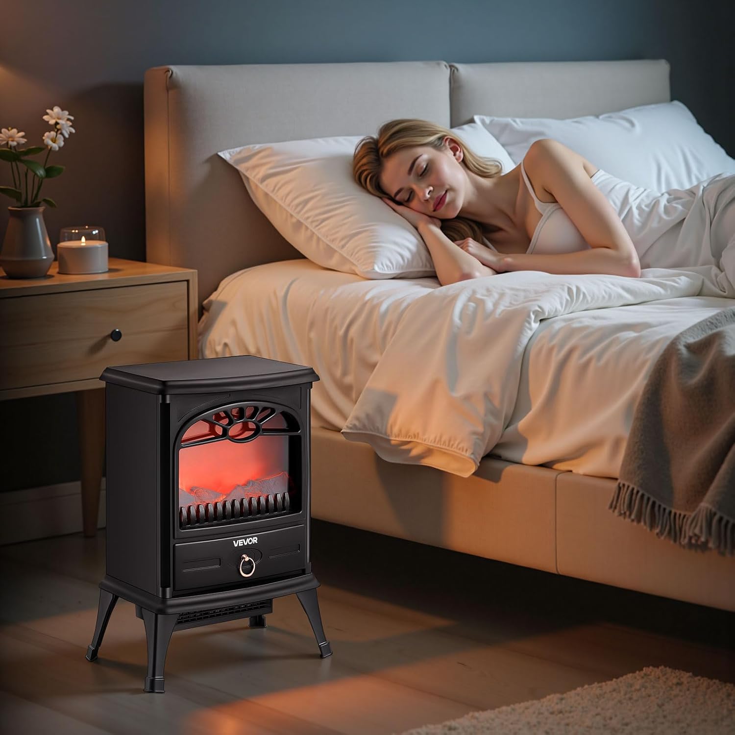VEVOR 228inch Electric Fireplace with Realistic Flames