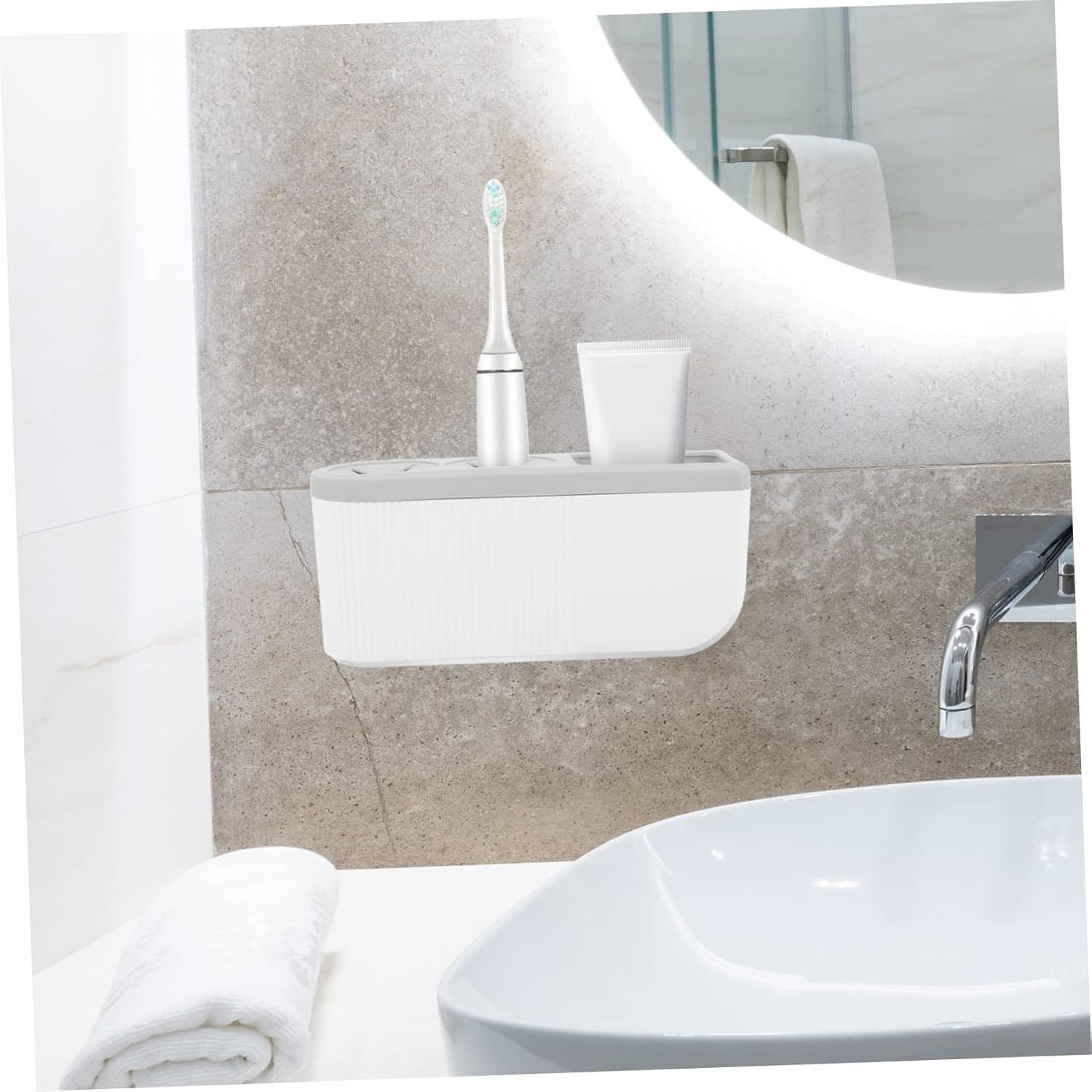 Ciieeo Wall Mounted Toothbrush Holder Organizer 1