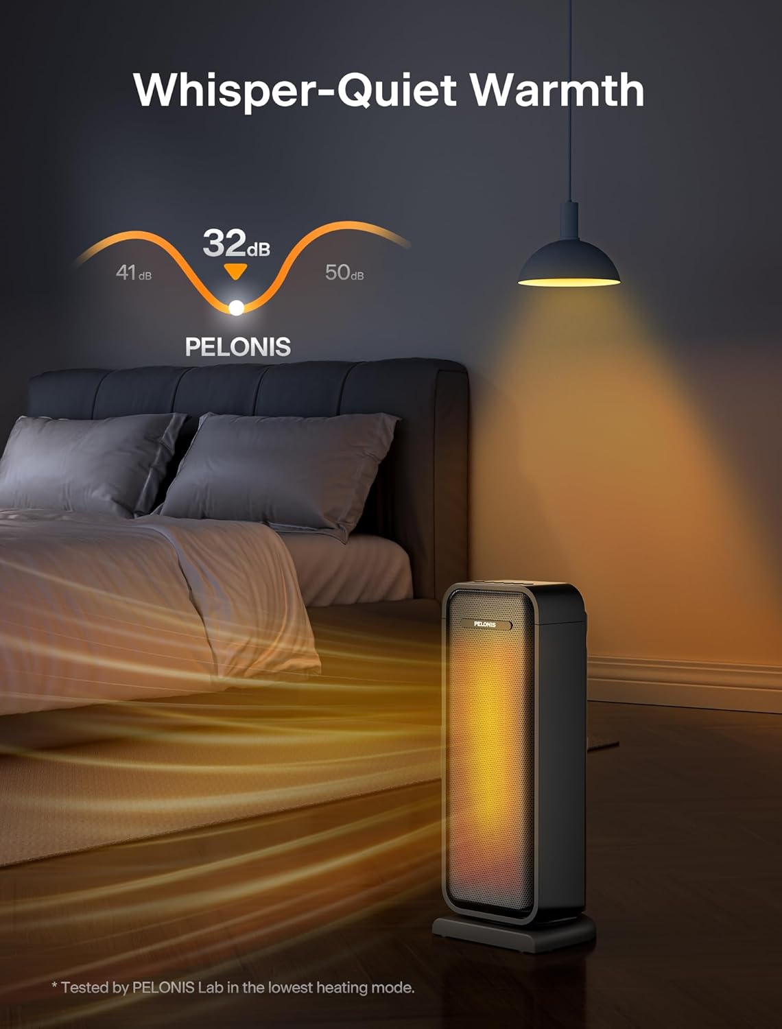 PELONIS Space Heater with 75 Oscillation Remote Control