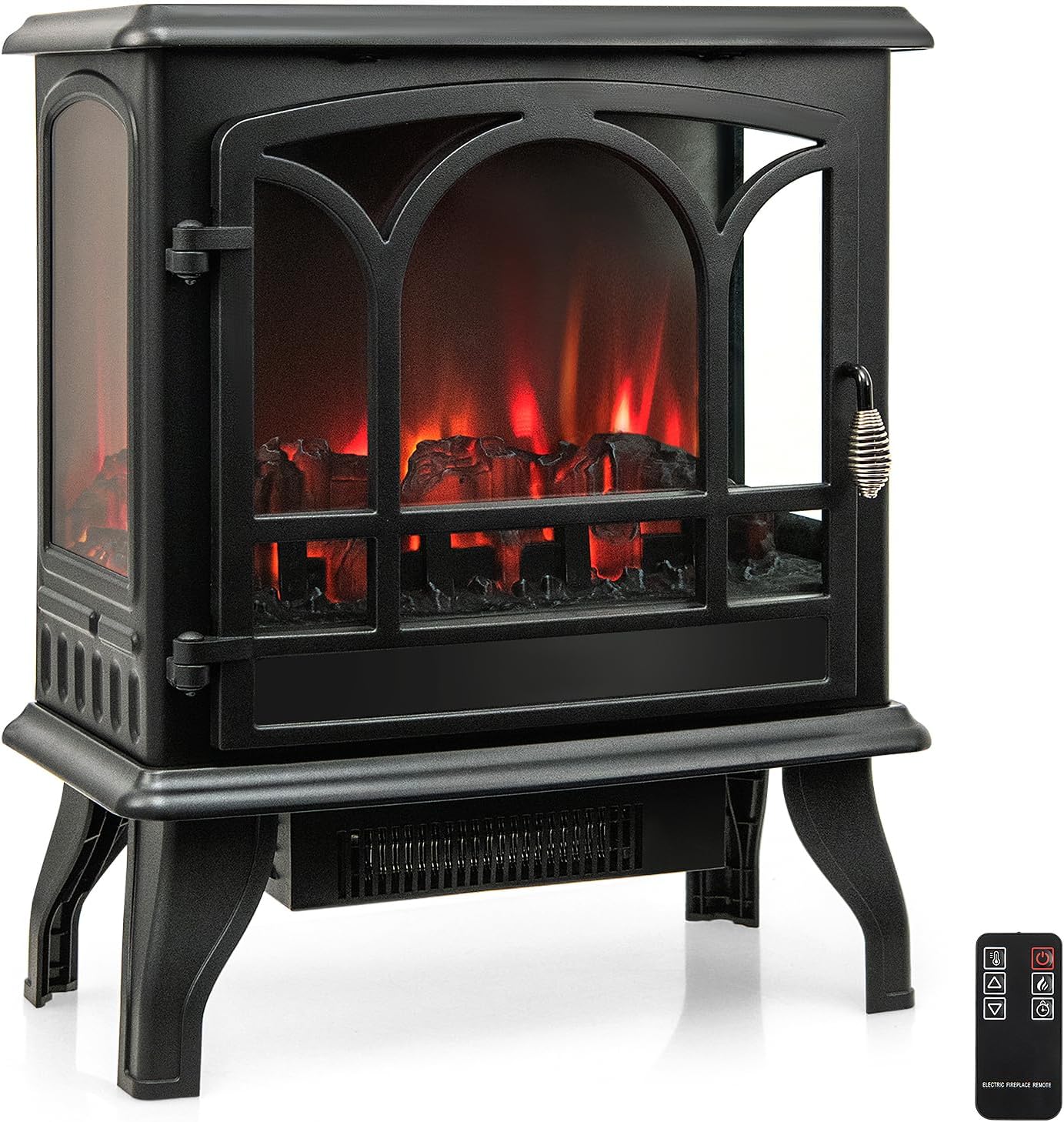 GOFLAME 23 Electric Fireplace Stove with 3-Level Flame and 6H Timer