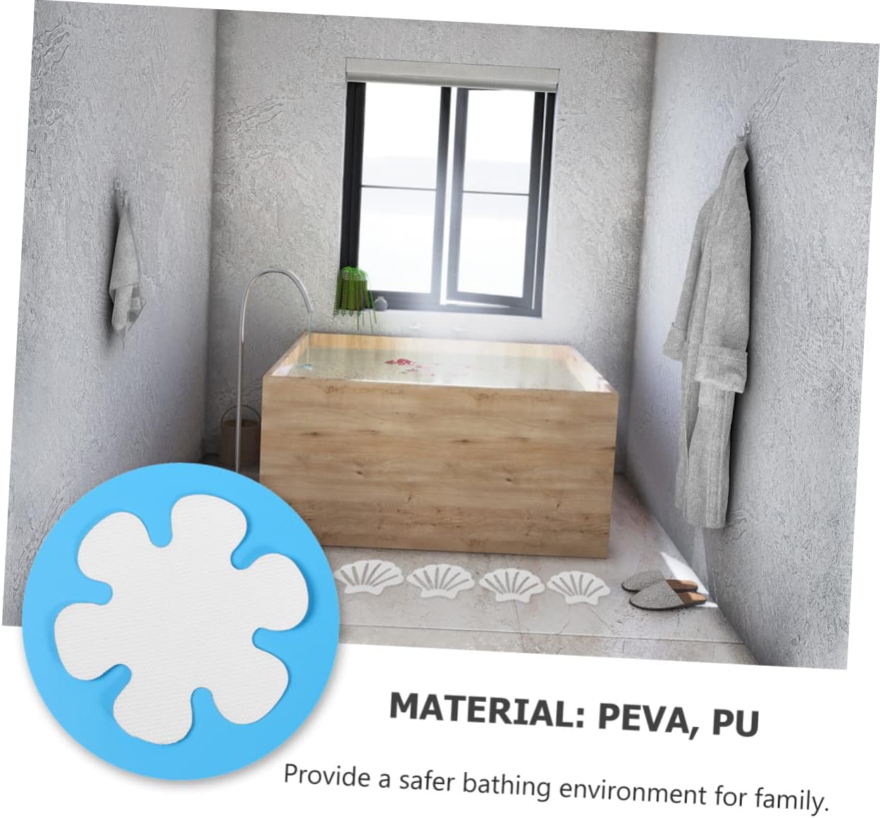 2 Pack Non-Slip Bathtub Stickers Anti-Slip Floor Strips