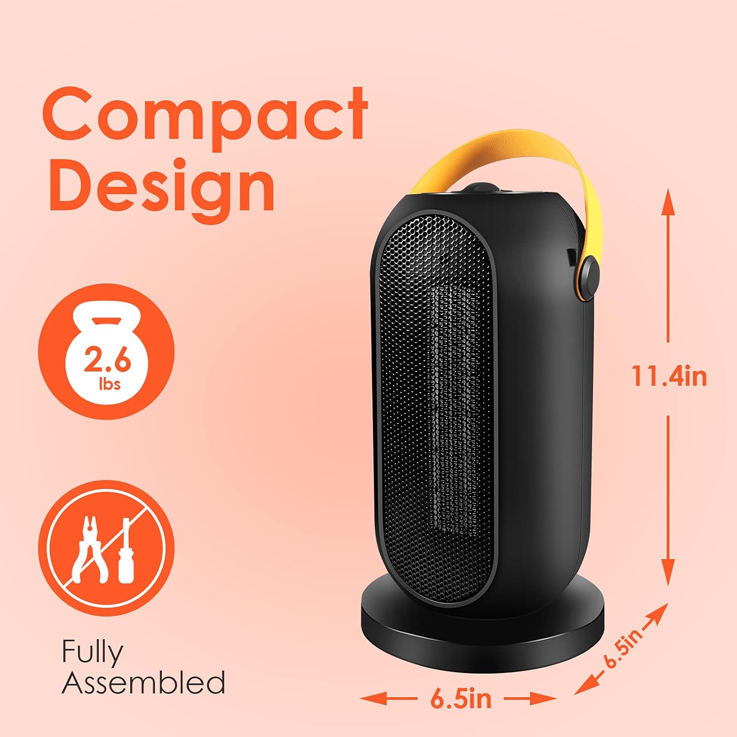 SARMERGE Fan Heater with 4 Settings and Safety Protection