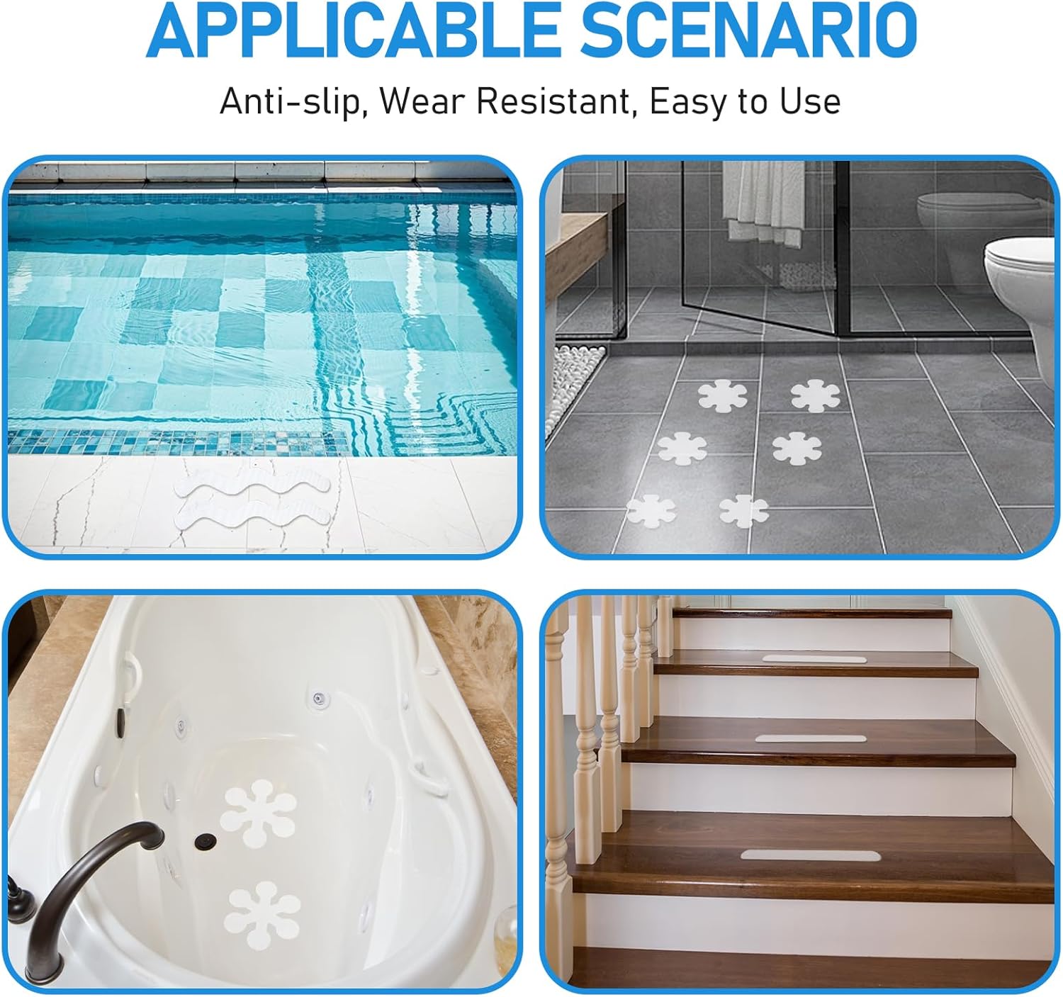 RETON 54 PCS Anti-Slip Shower Mat Stickers